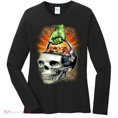 Zombie Skull Candy Bucket Women's Long Sleeve Shirt