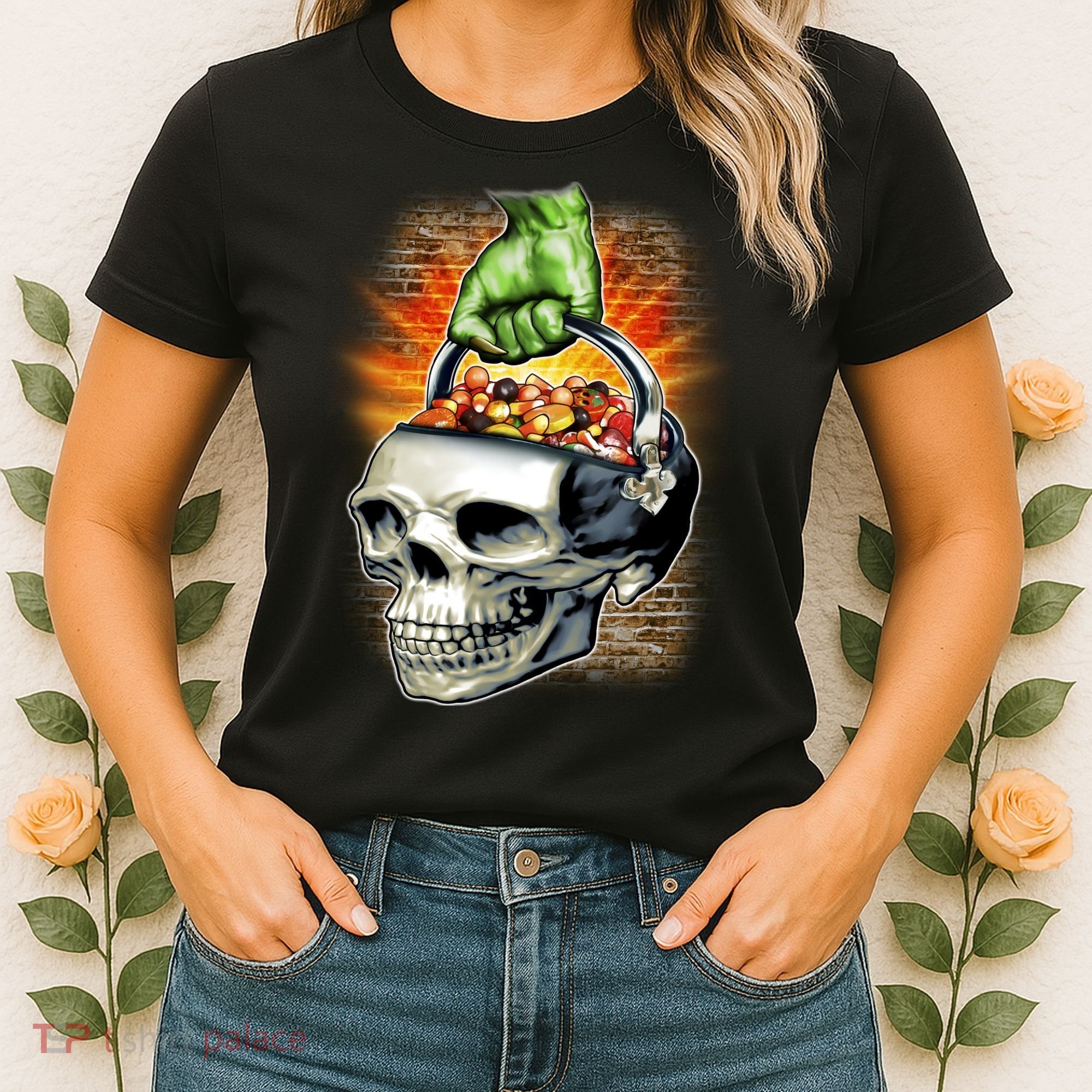 Zombie Skull Candy Bucket Women's T-Shirt