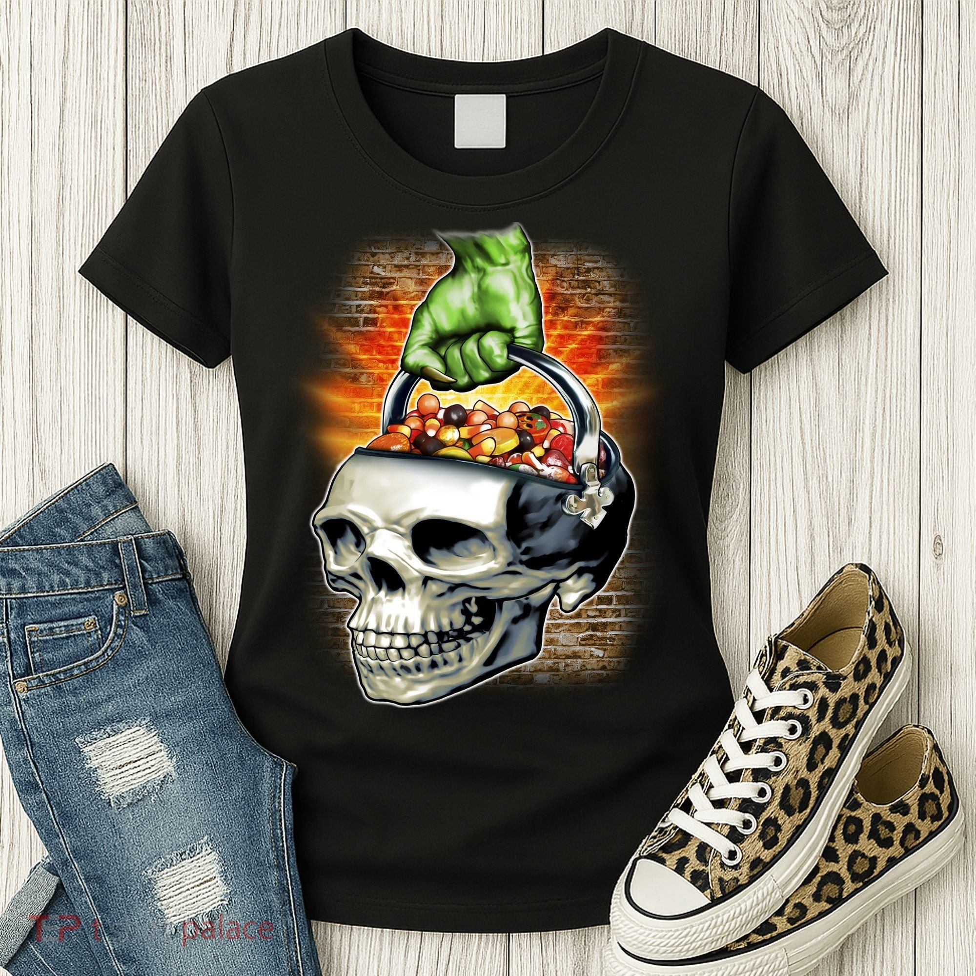 Zombie Skull Candy Bucket Women's T-Shirt