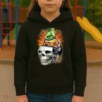 Zombie Skull Candy Bucket Kids Hoodie thumb 3