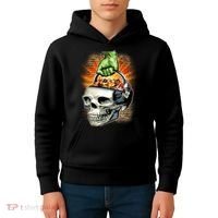 Zombie Skull Candy Bucket Kids Hoodie thumb 4