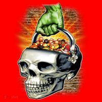 Zombie Skull Candy Bucket Santa Hat thumb 1