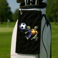 Zombie Soccer Kick Golf Towel thumb 2