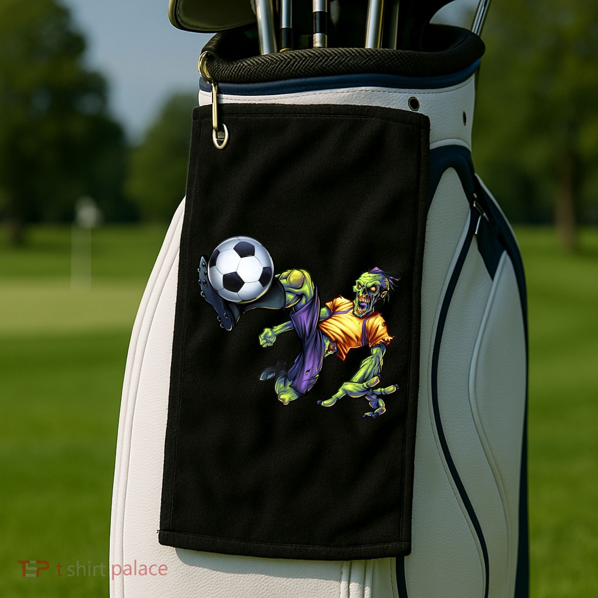 Zombie Soccer Kick Golf Towel
