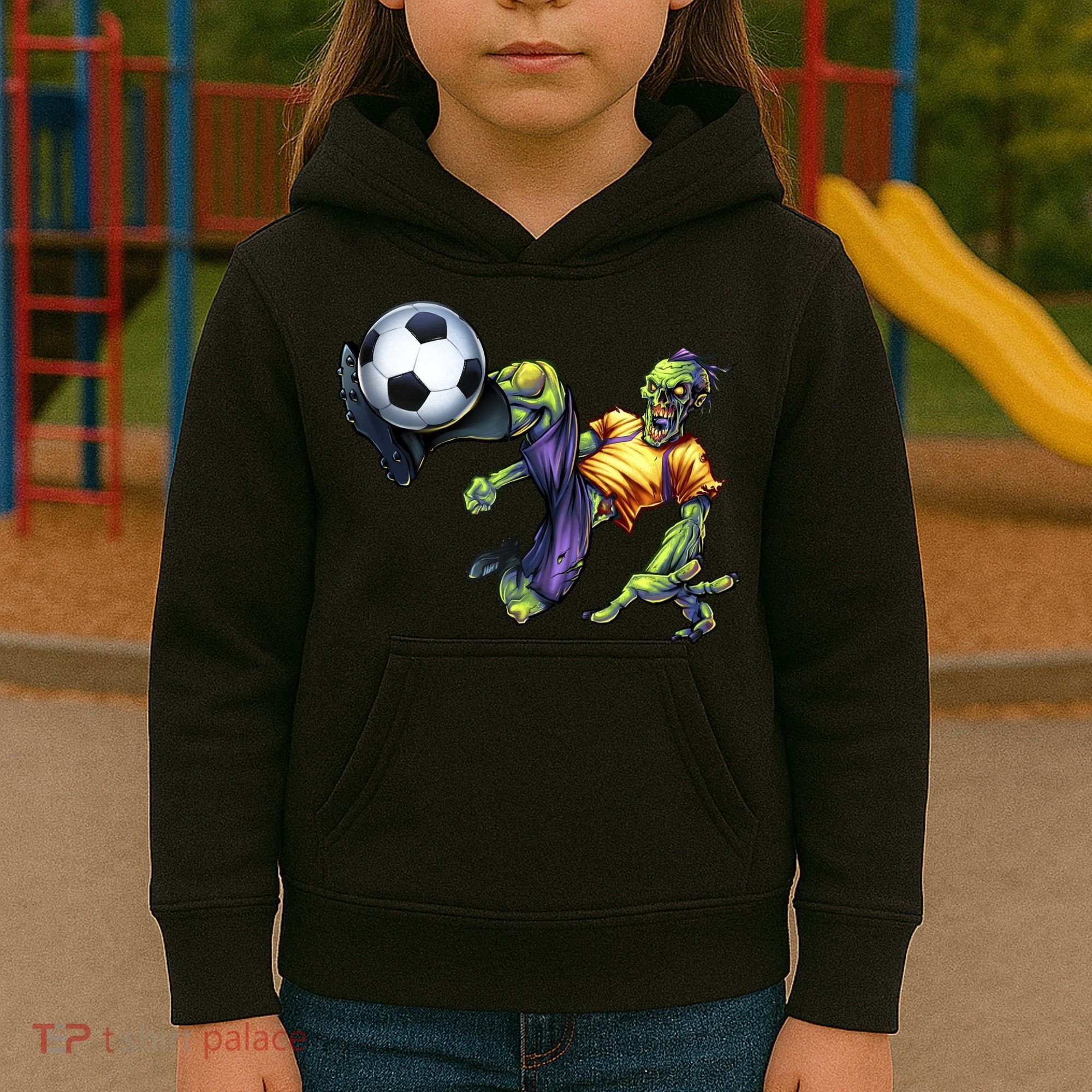 Zombie Soccer Kick Kids Hoodie