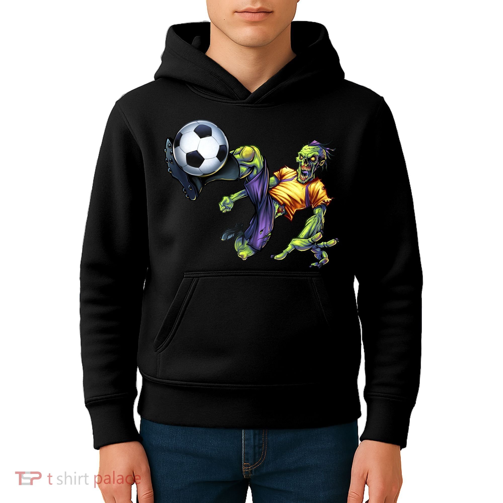 Zombie Soccer Kick Kids Hoodie