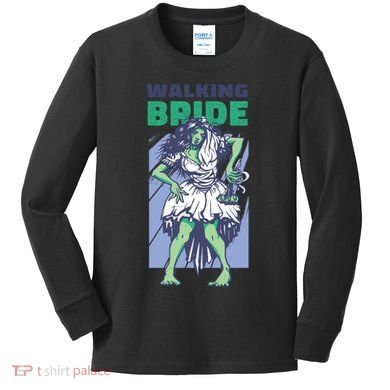 Zombie Walking Bride Kids Long Sleeve Shirt