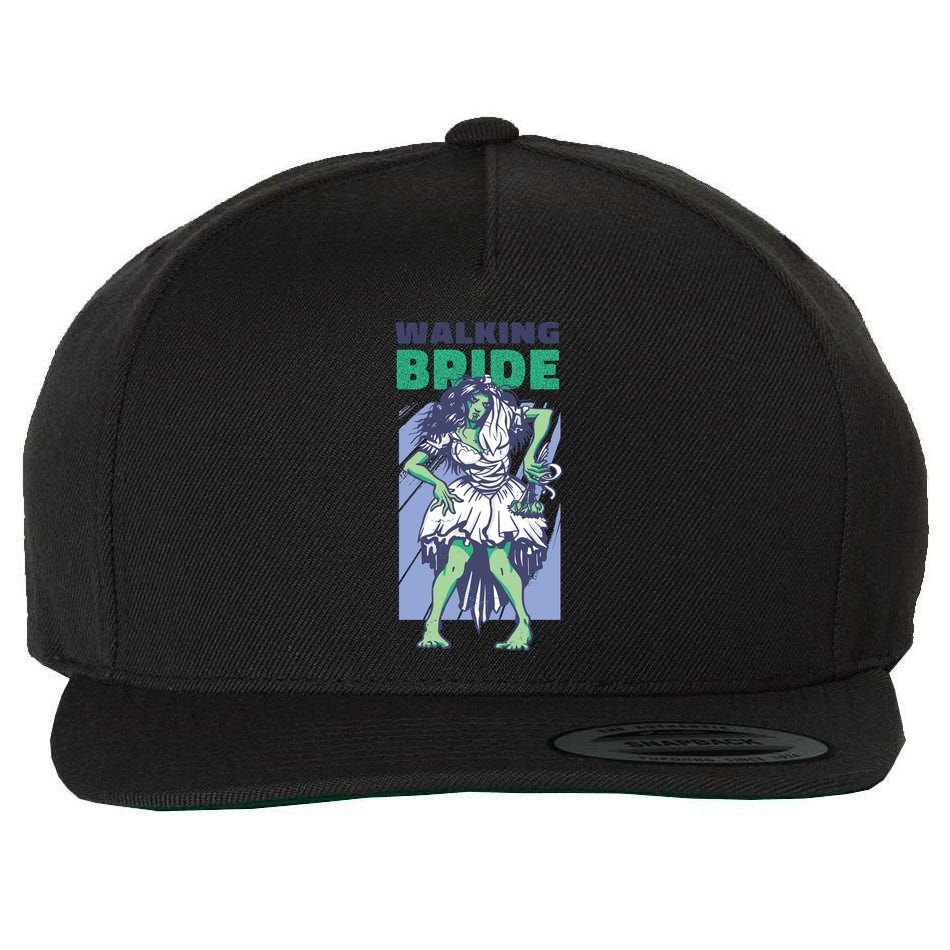 Zombie Walking Bride Wool Snapback Cap