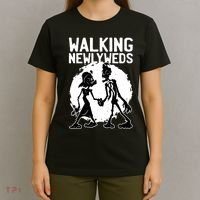 Zombie Walking Newlyweds T-Shirt thumb 4