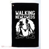 Zombie Walking Newlyweds Golf Towel thumb 0