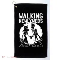 Zombie Walking Newlyweds Golf Towel thumb 0