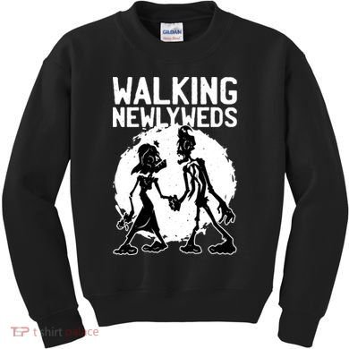 Zombie Walking Newlyweds Kids Sweatshirt