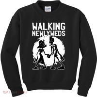Zombie Walking Newlyweds Kids Sweatshirt thumb 0