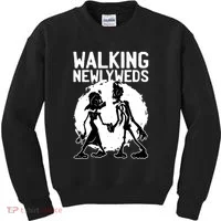 Zombie Walking Newlyweds Kids Sweatshirt thumb 0