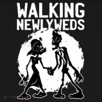 Zombie Walking Newlyweds Kids Sweatshirt thumb 2