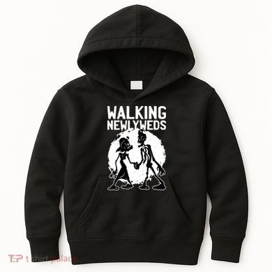 Zombie Walking Newlyweds Kids Hoodie