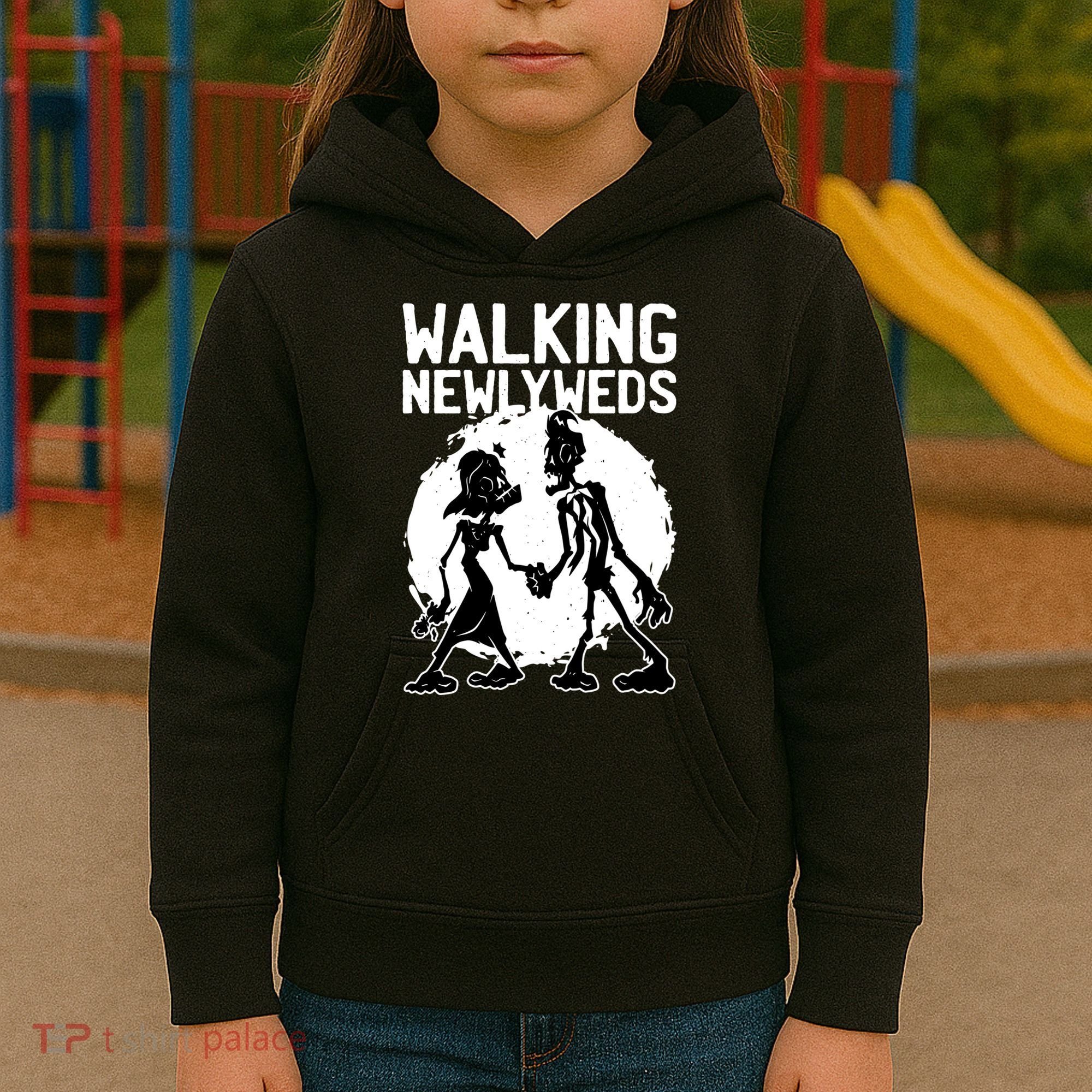 Zombie Walking Newlyweds Kids Hoodie