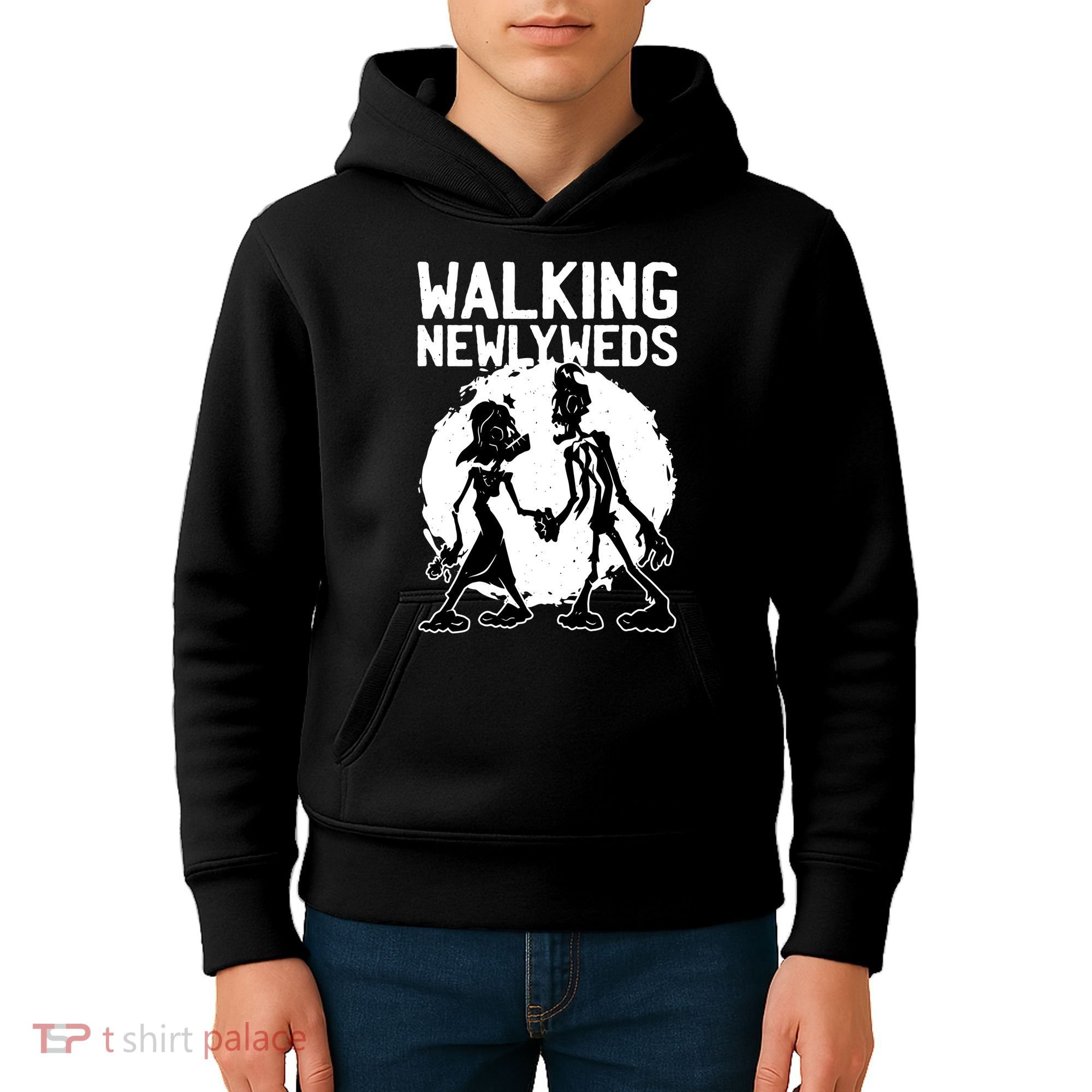 Zombie Walking Newlyweds Kids Hoodie