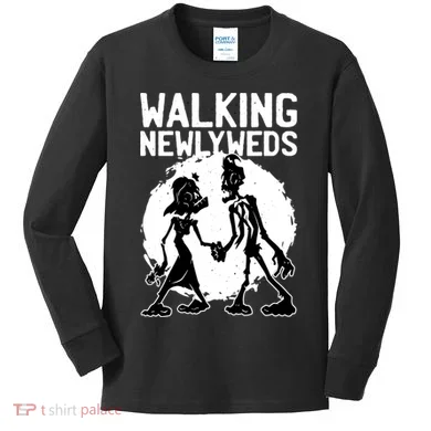 Zombie Walking Newlyweds Kids Long Sleeve Shirt