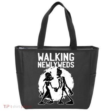 Zombie Walking Newlyweds Tote Bag