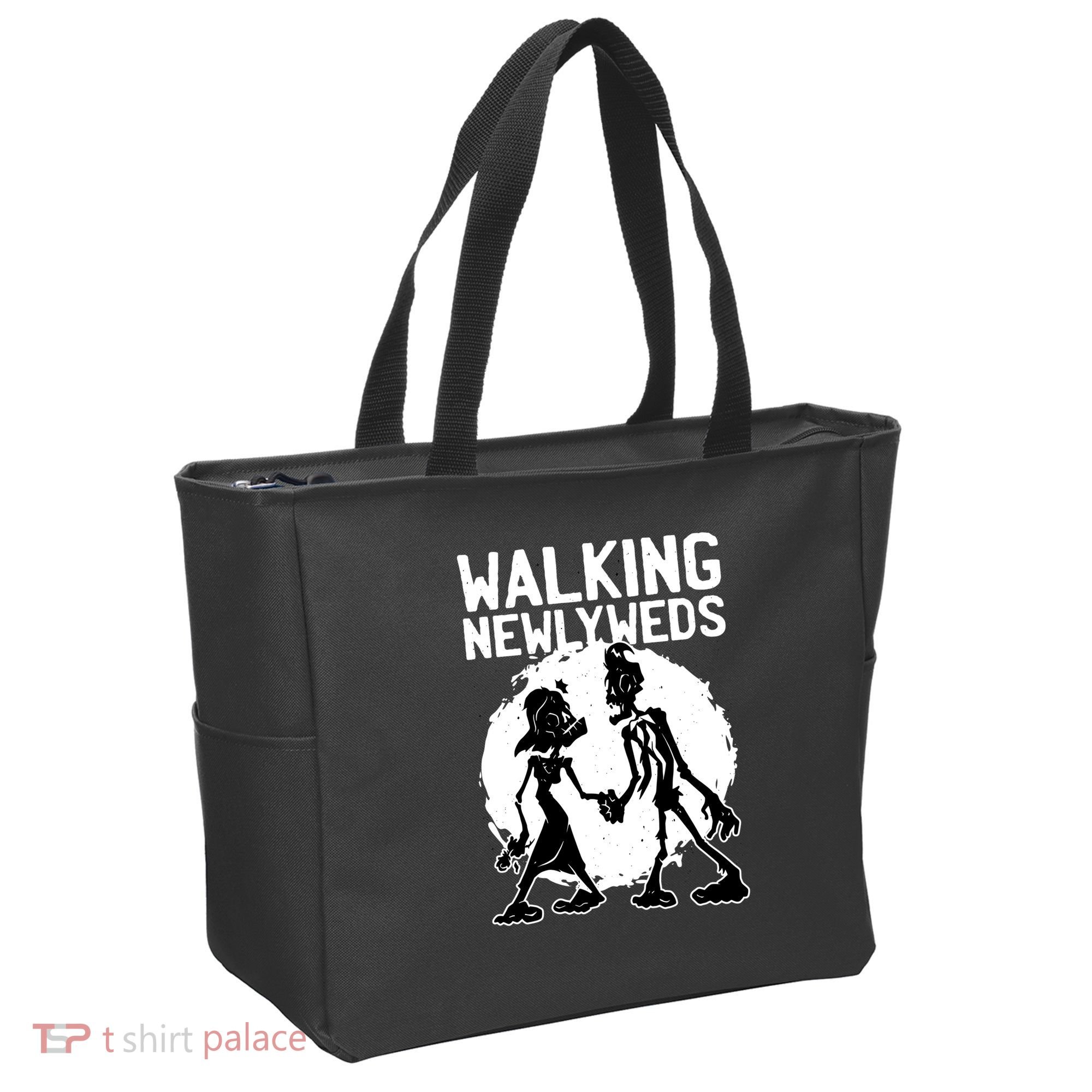 Zombie Walking Newlyweds Tote Bag