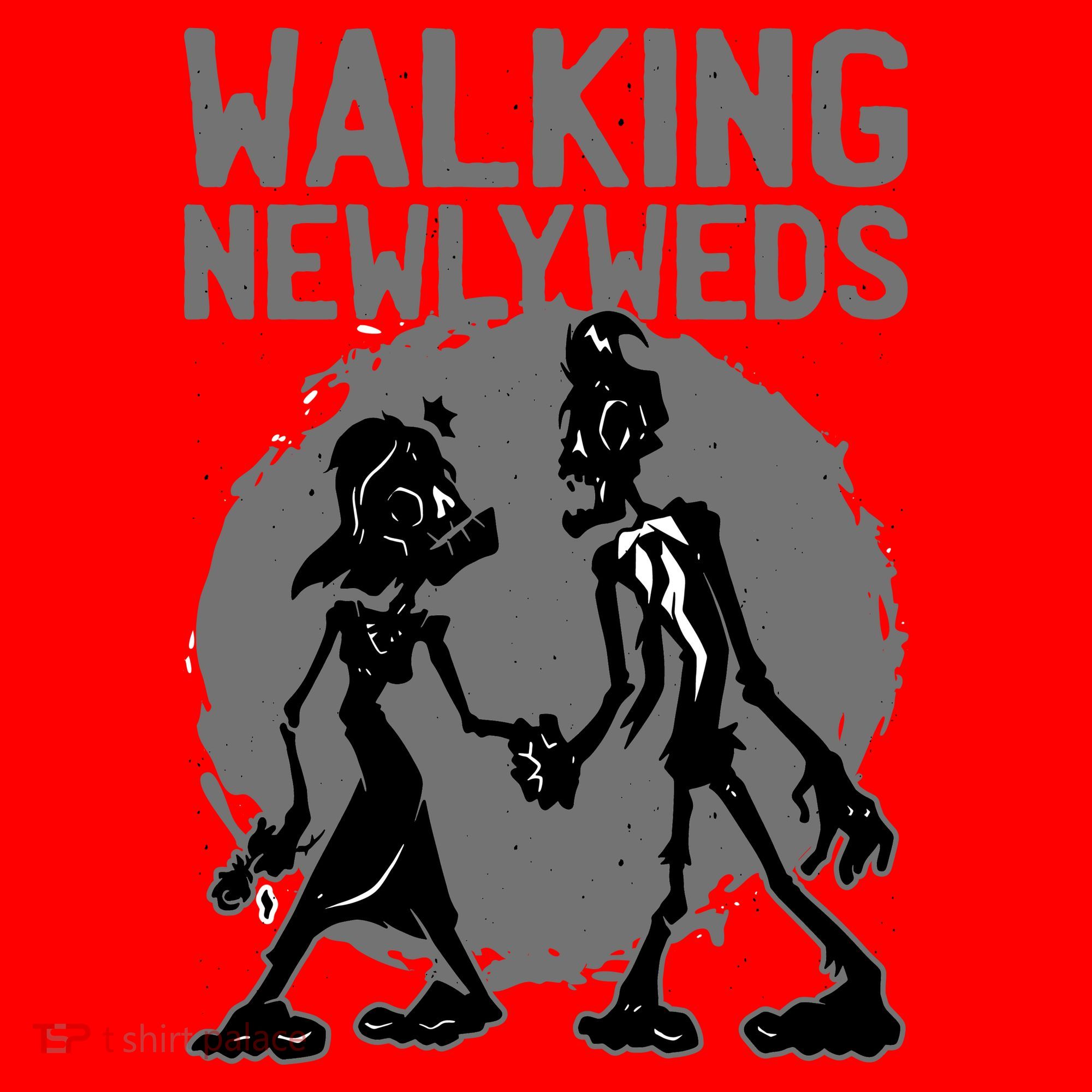 Zombie Walking Newlyweds Santa Hat