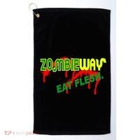 Zombie Way Eat Flesh Golf Towel thumb 0