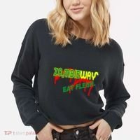 Zombie Way Eat Flesh Cropped Pullover Crew thumb 2