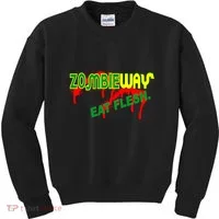 Zombie Way Eat Flesh Kids Sweatshirt thumb 0