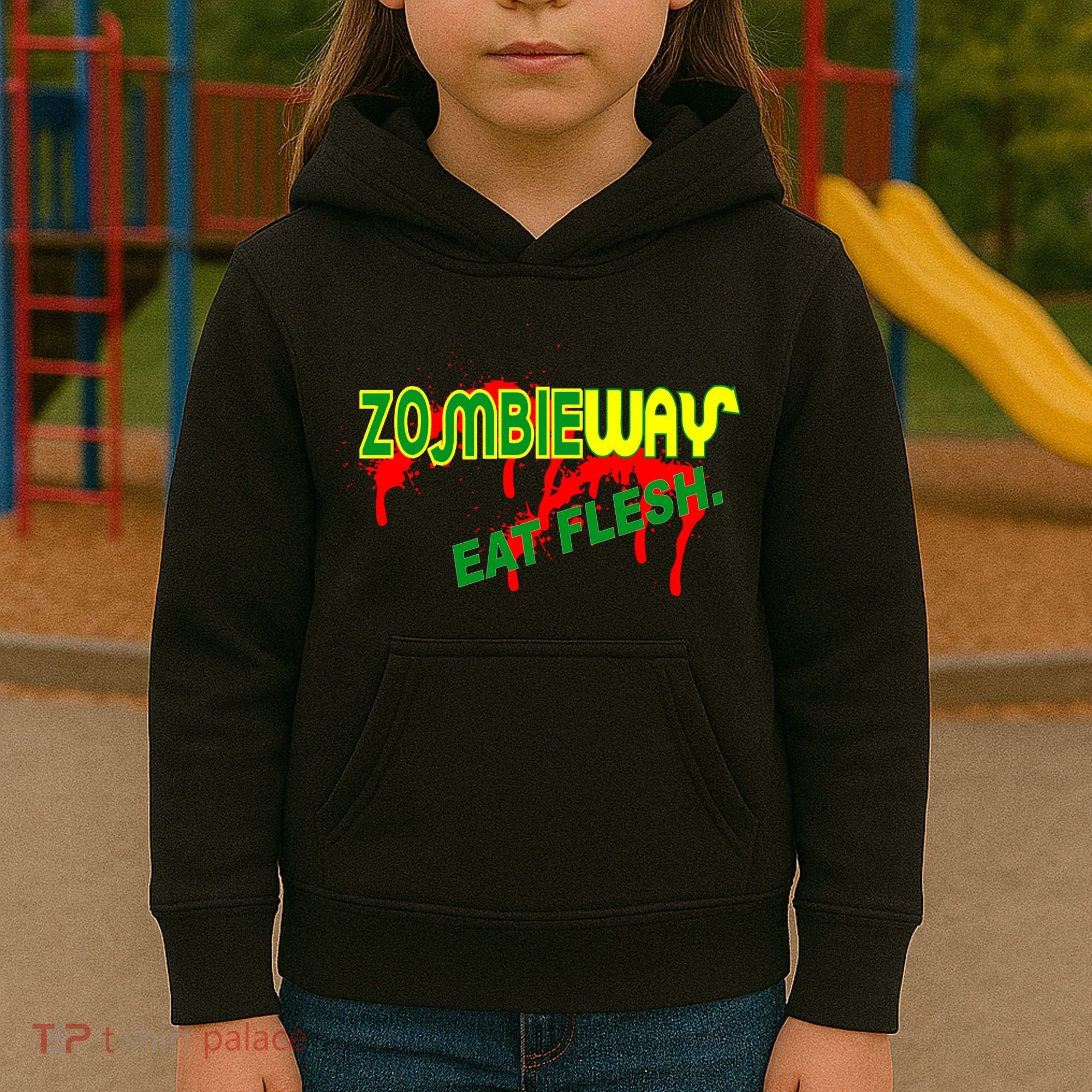 Zombie Way Eat Flesh Kids Hoodie