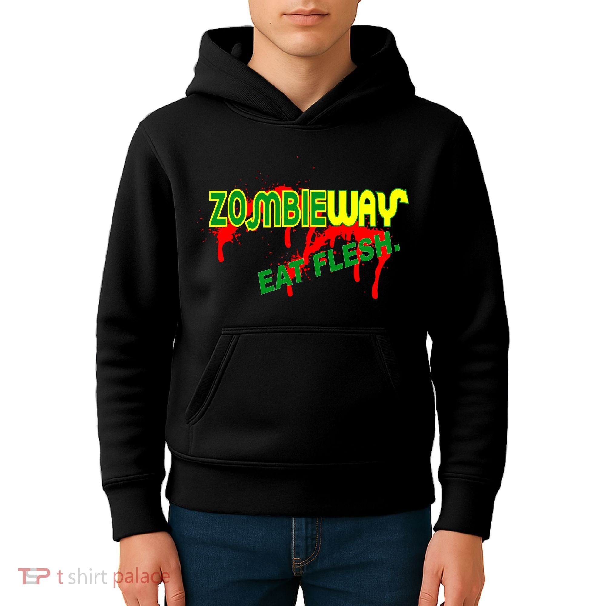 Zombie Way Eat Flesh Kids Hoodie