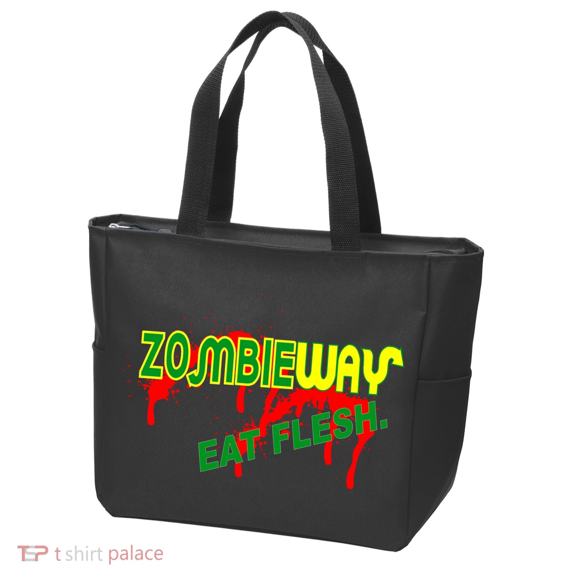Zombie Way Eat Flesh Tote Bag