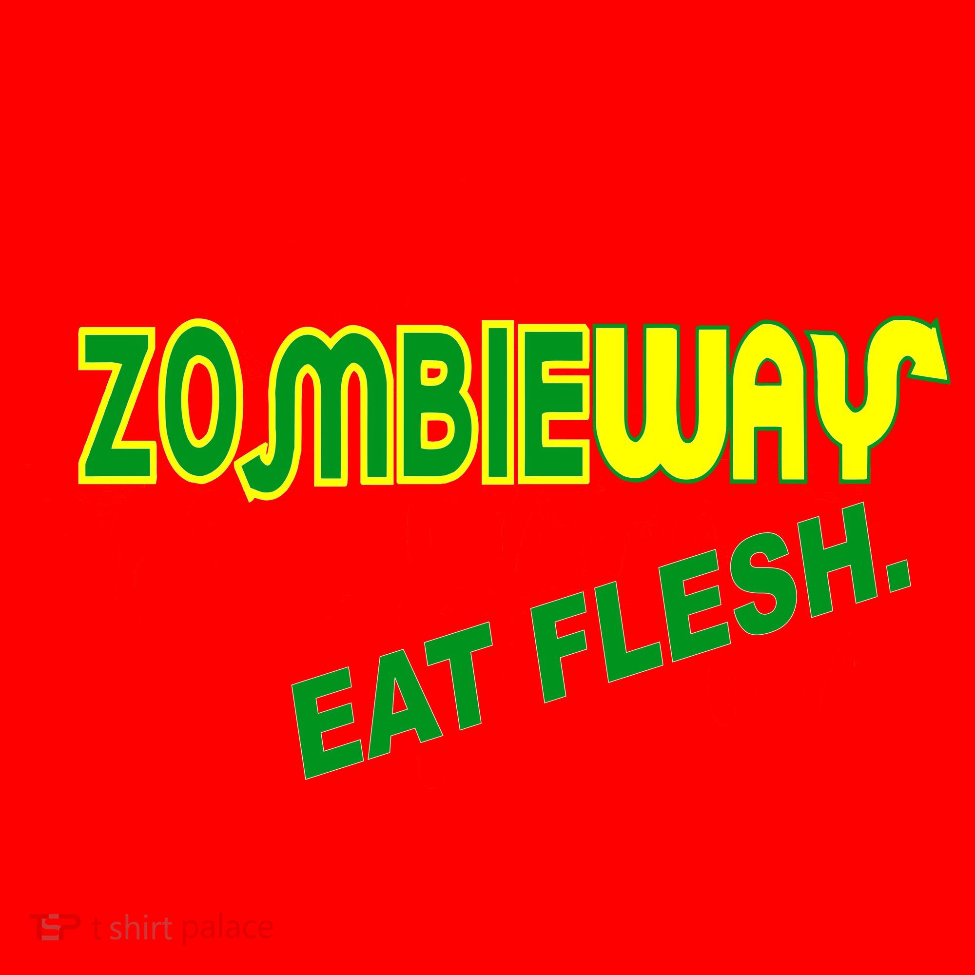 Zombie Way Eat Flesh Santa Hat