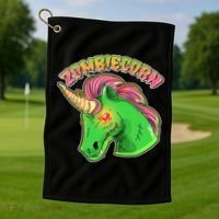 Zombiecorn Zombie Unicorn Golf Towel thumb 1