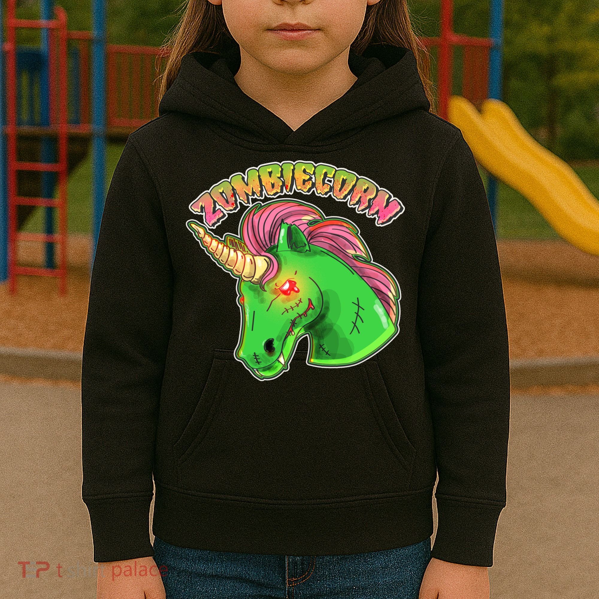 Zombiecorn Zombie Unicorn Kids Hoodie