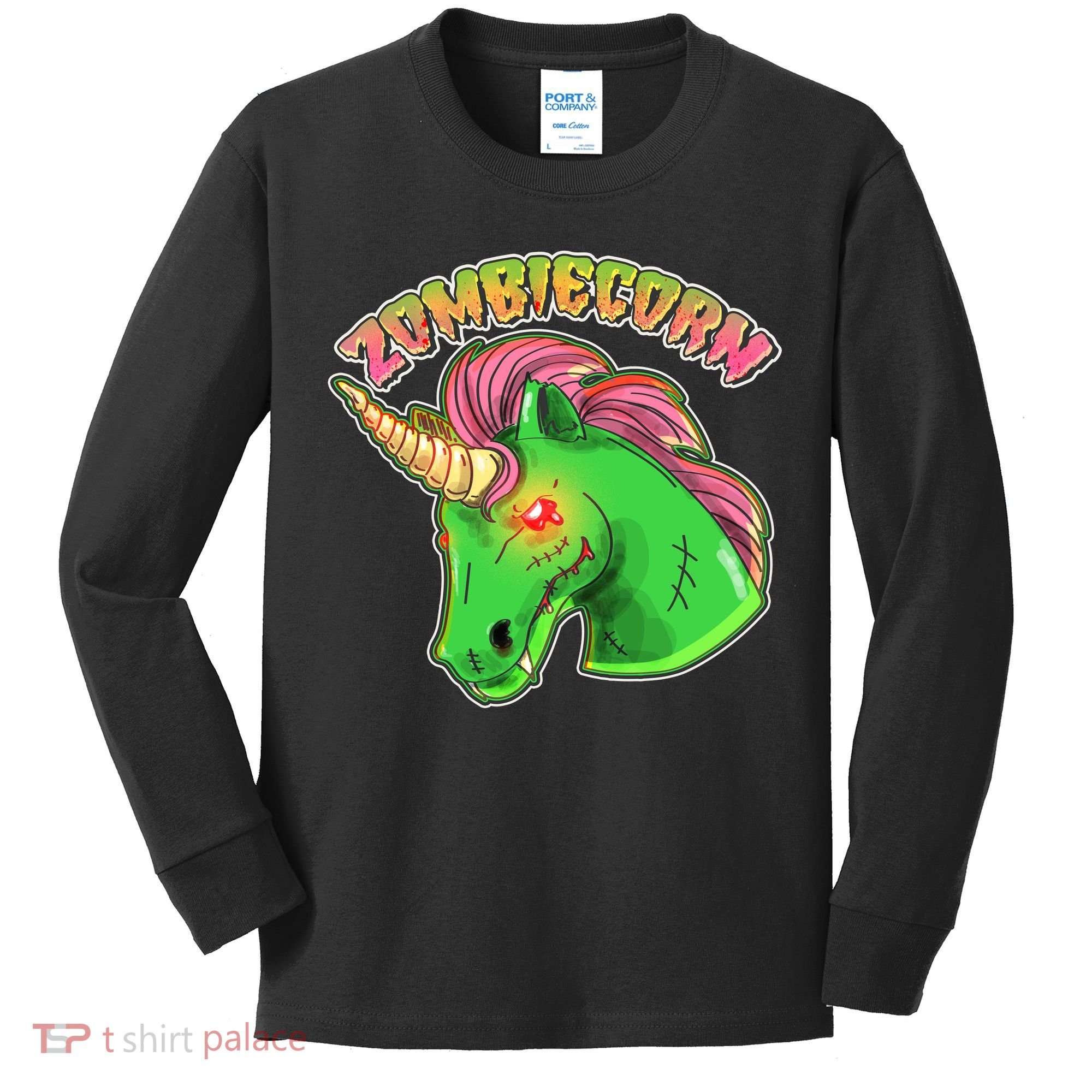 Zombiecorn Zombie Unicorn Kids Long Sleeve Shirt