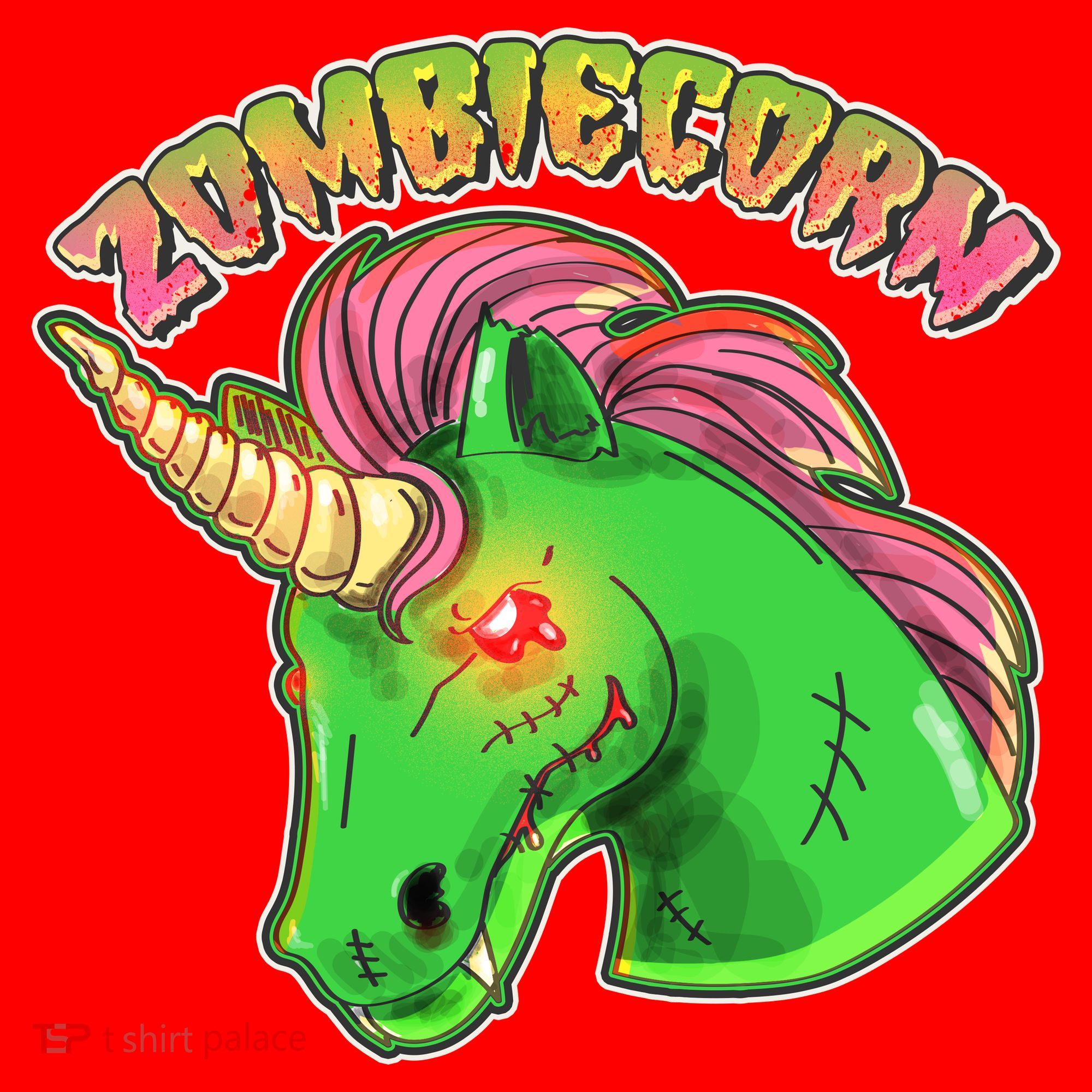 Zombiecorn Zombie Unicorn Santa Hat