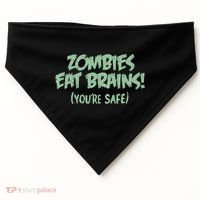 Zombies Eat Brains! (You're Safe) USA-Made Doggie Bandana thumb 0