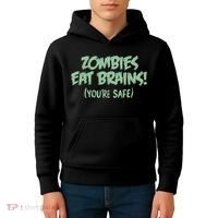 Zombies Eat Brains! (You're Safe) Kids Hoodie thumb 4