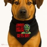 Zombies It's All Fun and Games USA-Made Doggie Bandana thumb 1