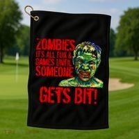 Zombies It's All Fun and Games Golf Towel thumb 1