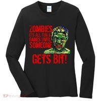 Zombies It's All Fun and Games Women's Long Sleeve Shirt thumb 0