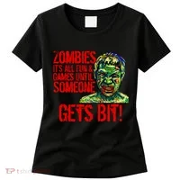 Zombies It's All Fun and Games Women's T-Shirt thumb 0
