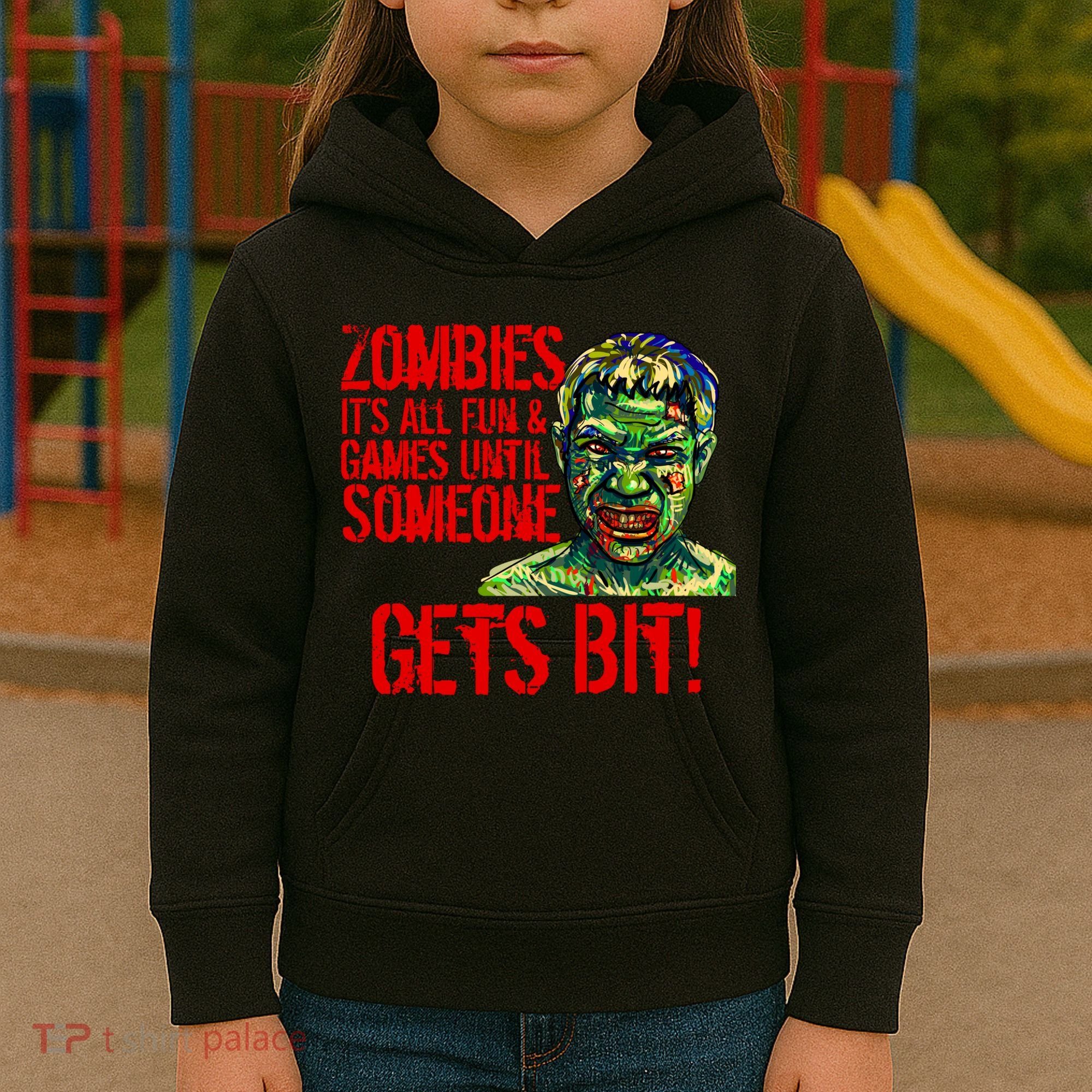 Zombies It's All Fun and Games Kids Hoodie