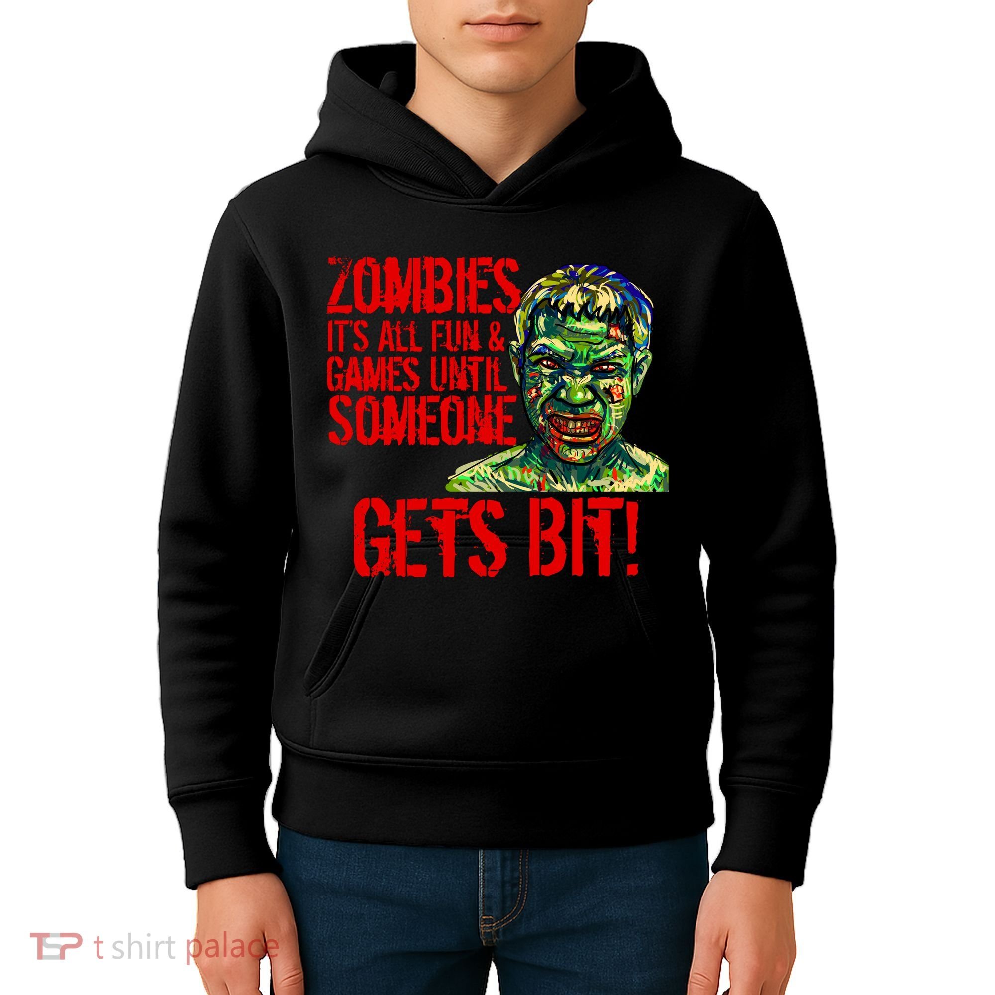 Zombies It's All Fun and Games Kids Hoodie