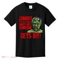 Zombies It's All Fun and Games Kids T-Shirt thumb 0