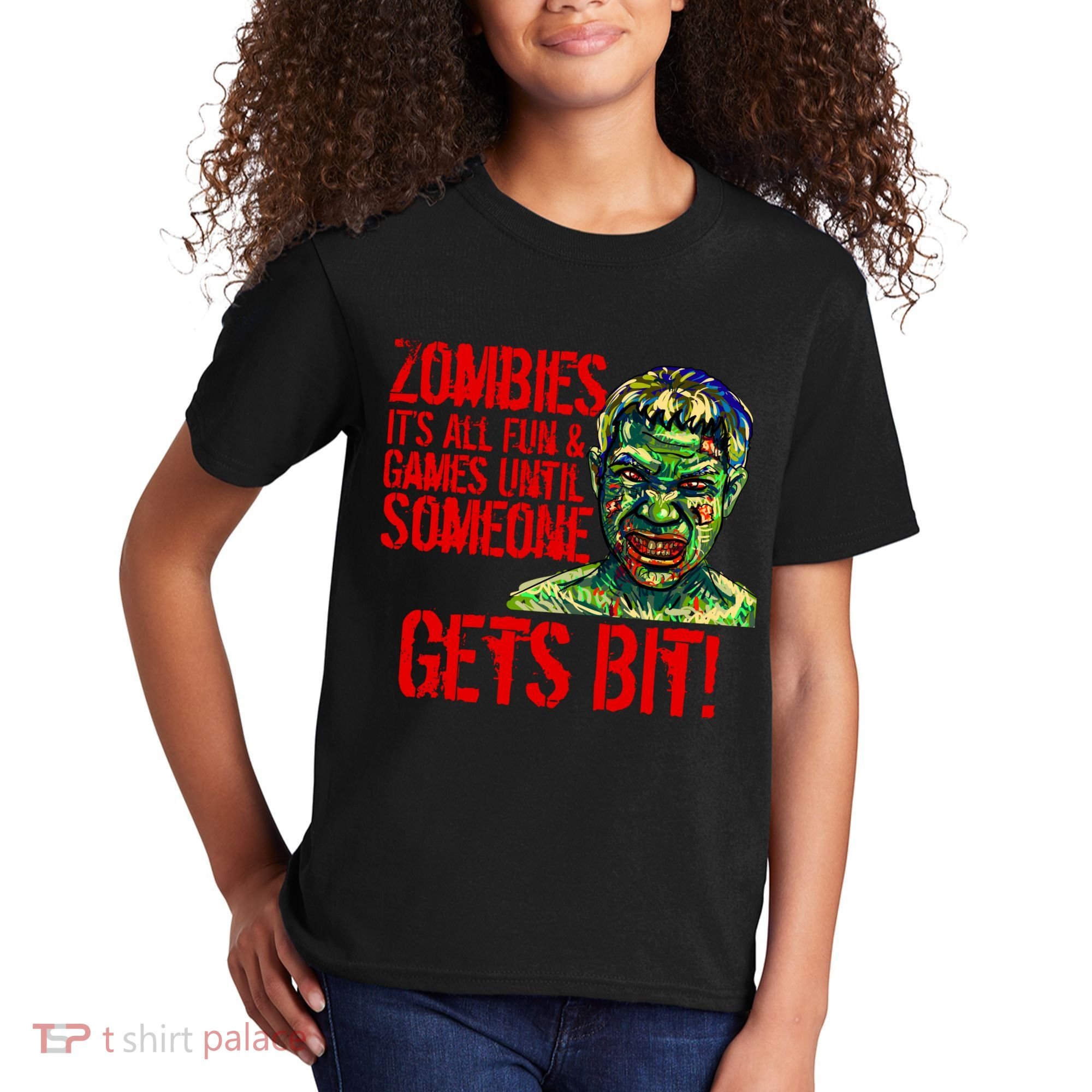 Zombies It's All Fun and Games Kids T-Shirt