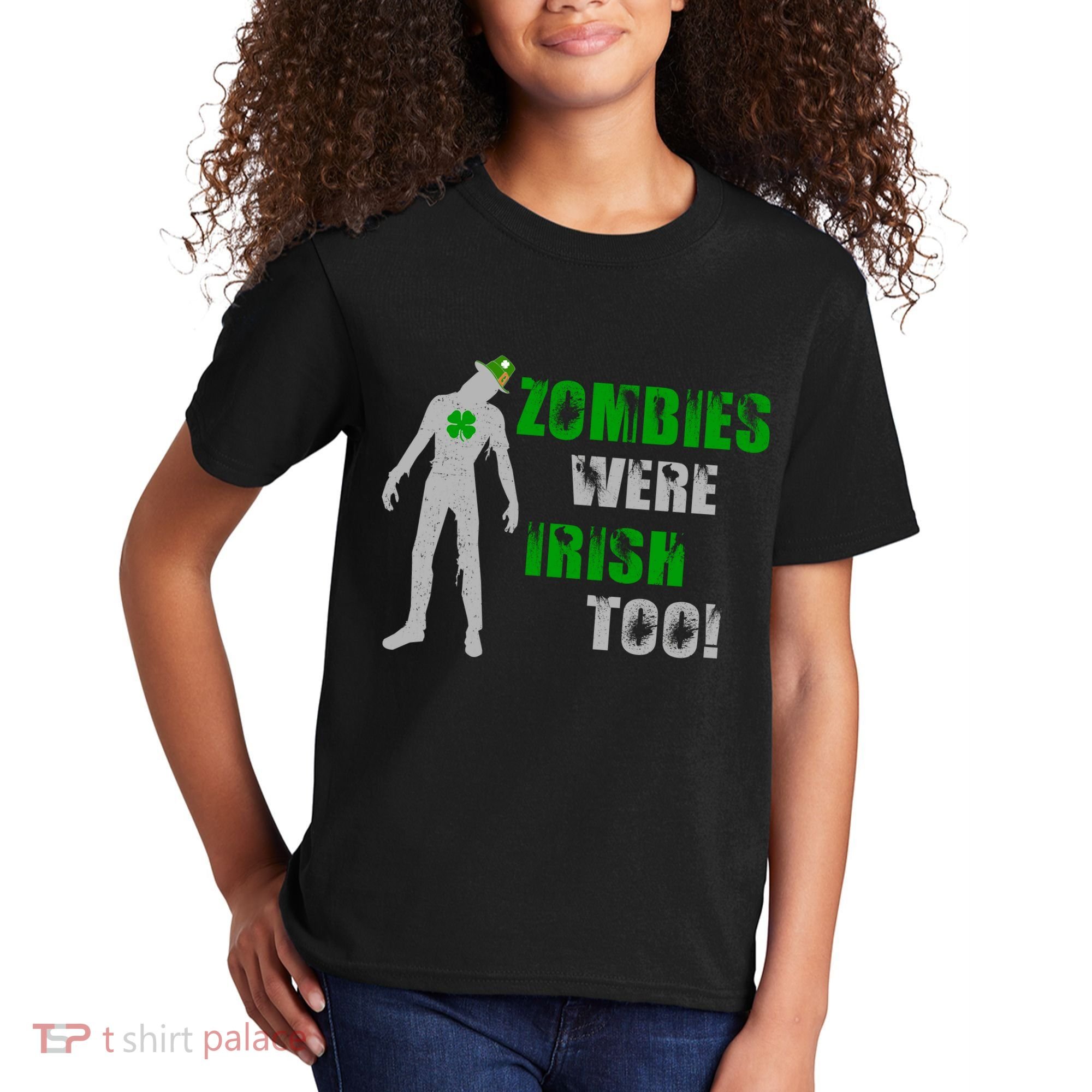 Zombies Were Irish Too Funny Kids T-Shirt