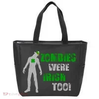 Zombies Were Irish Too Funny Tote Bag thumb 0