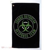 Zombie Outbreak Response Team Halloween Apocalypse Gas Mask Golf Towel thumb 0